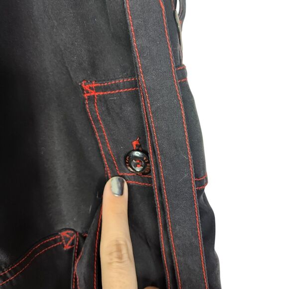 VTG ILLIG Pants 90S Womens 11 Black Red Y2K Goth Rave Hip Hop Baggy Wide Leg - Picture 5 of 15